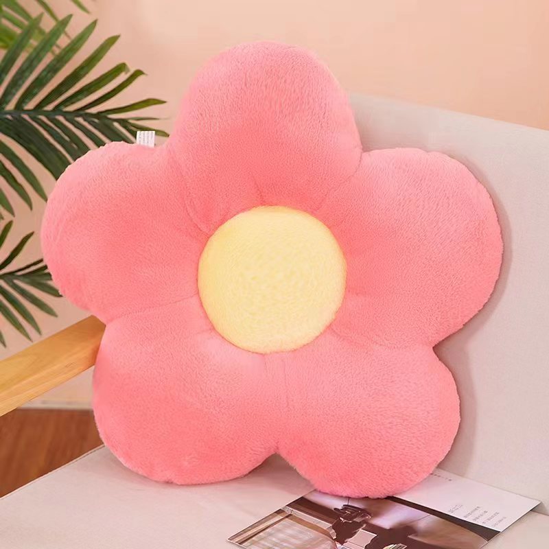KTX-320531 Flower Shaped Cushion Pillow for Office Chairs - 35cm Soft Plush, Multiple Colors