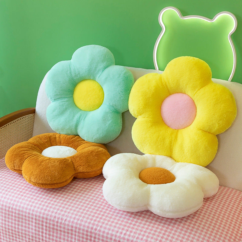 KTX-320531 Flower Shaped Cushion Pillow for Office Chairs - 35cm Soft Plush, Multiple Colors