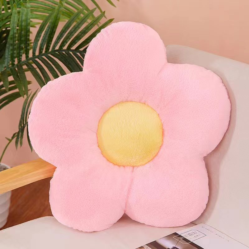 KTX-320531 Flower Shaped Cushion Pillow for Office Chairs - 35cm Soft Plush, Multiple Colors