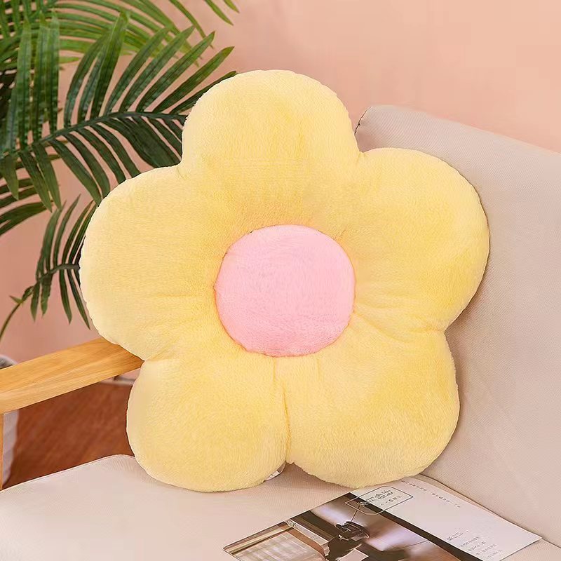 KTX-320531 Flower Shaped Cushion Pillow for Office Chairs - 35cm Soft Plush, Multiple Colors
