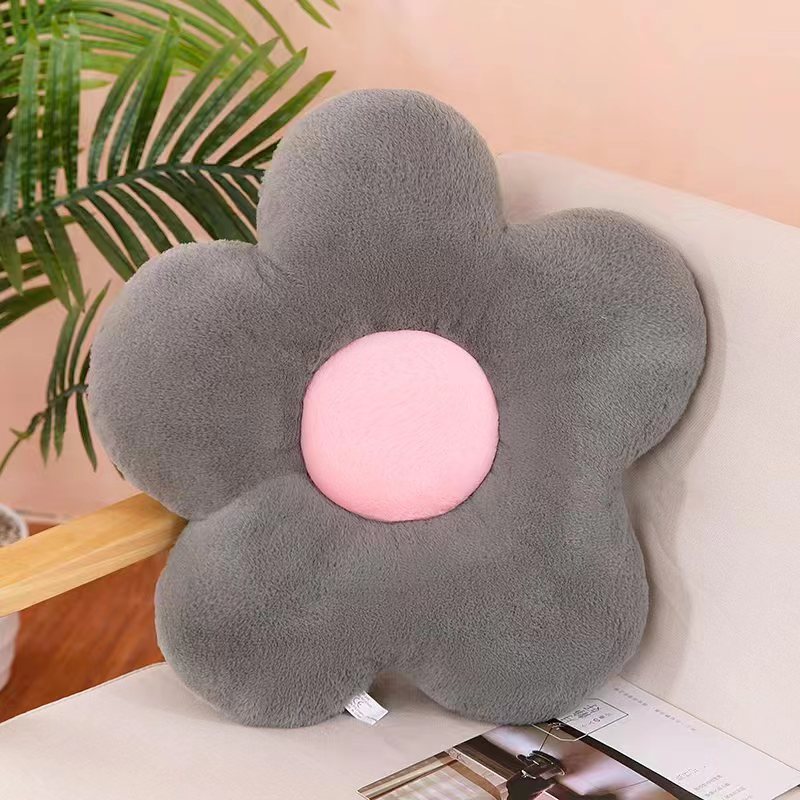 KTX-320531 Flower Shaped Cushion Pillow for Office Chairs - 35cm Soft Plush, Multiple Colors