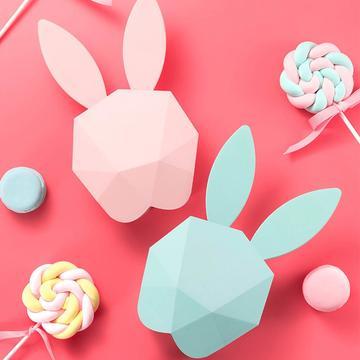 KTX-321043 Rabbit Shape Digital Alarm Clock with Battery Backup, ABS Material, Pink Green Color, Perfect for Home and Office