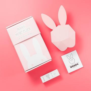 KTX-321043 Rabbit Shape Digital Alarm Clock with Battery Backup, ABS Material, Pink Green Color, Perfect for Home and Office