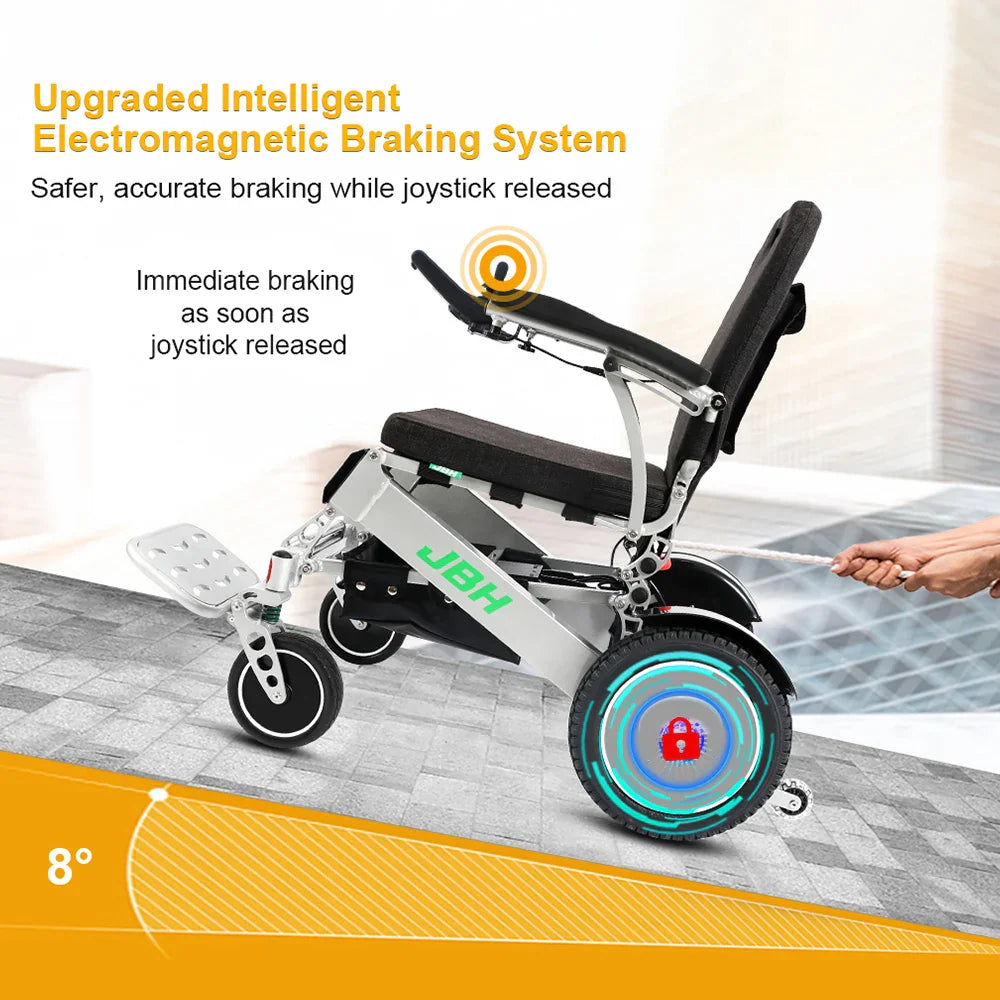 KTX-321747 Electric Wheelchair D36 - 20km Driving Range, Aluminum Alloy Frame, Removable Battery, Max Load 200 kg, Silver