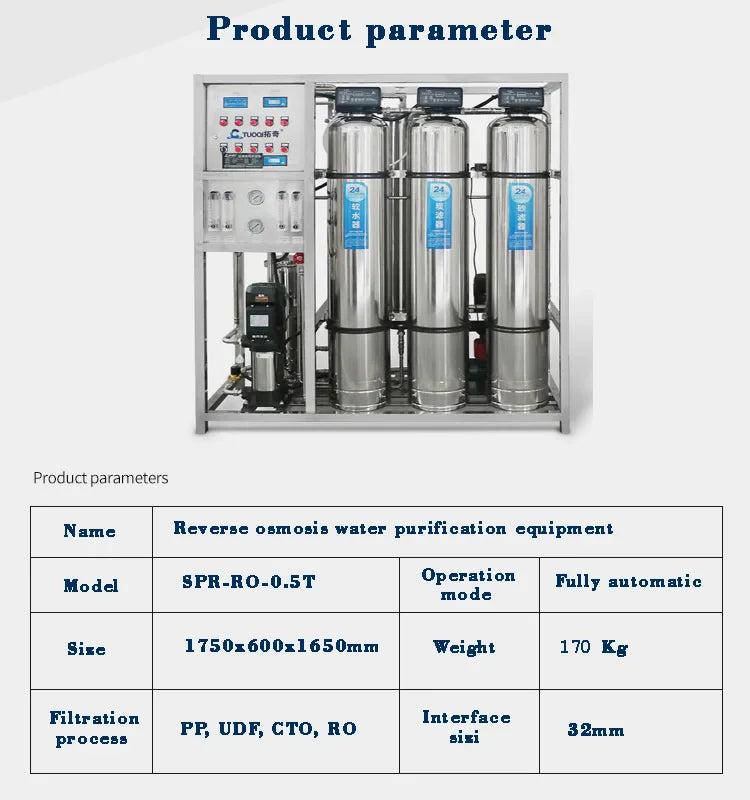 KTX-322067 Industrial Reverse Osmosis Water Purification System for Pure Drinking Water Treatment