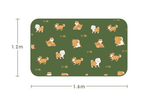 KTX-322707 Cozy Flannel Firewood Blanket with Shiba Inu Design - 160x120cm