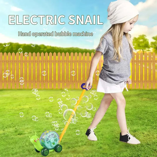 KTX-322707 Snail Trolley Electric Bubble Blower Machine for Kids Outdoor Play