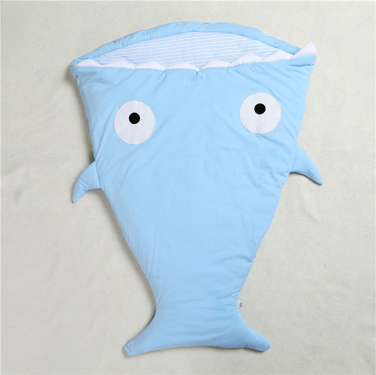 KTX-323347 Cozy Shark Newborn Sleeping Bag with Long Zipper for Easy Access