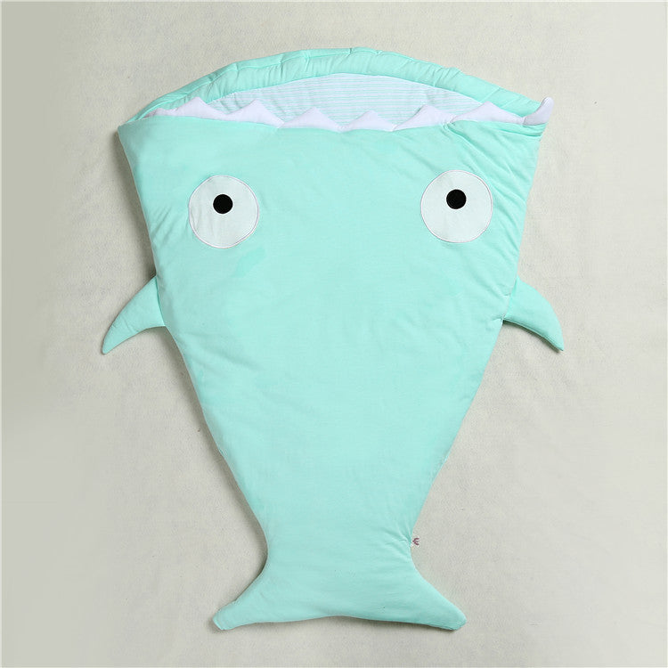 KTX-323347 Cozy Shark Newborn Sleeping Bag with Long Zipper for Easy Access