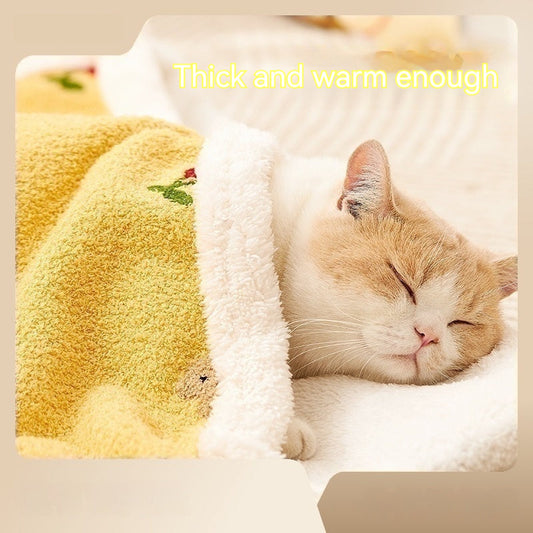 KTX-325459 Warm Pet Blanket for Cats and Small Dogs - Flannel Plaid Mat in Multiple Sizes