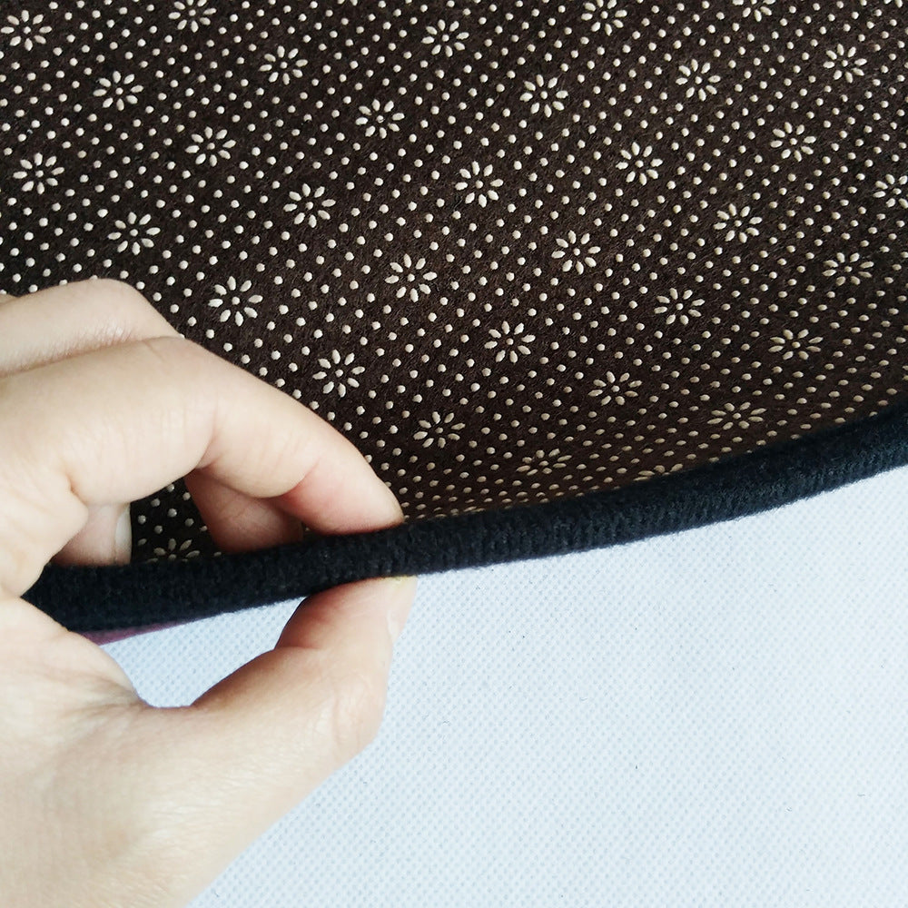 KTX-327379 Nordic Green Kumquat Round Abstract Circle Anti-Slip Floor Mat for Living Room and Bedroom