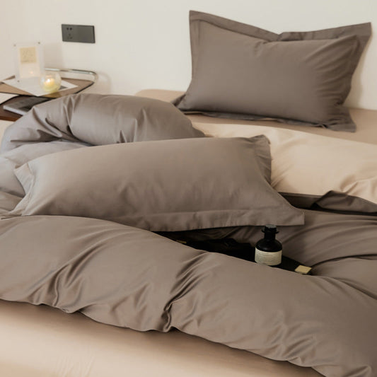 KTX-327635 Woolen Cotton Four-Piece Bed Set in Solid Color - Pure Long-Staple Cotton Bedding