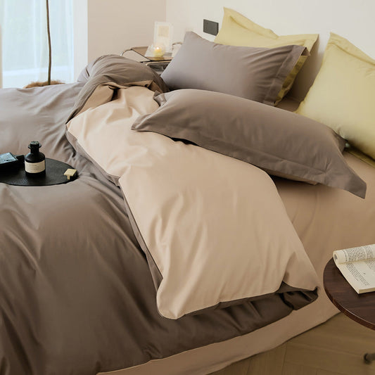 KTX-327635 Woolen Cotton Four-Piece Bed Set in Solid Color - Pure Long-Staple Cotton Bedding