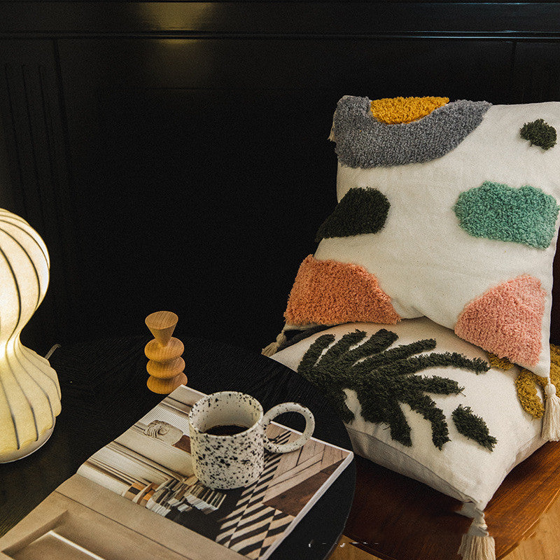 KTX-328403 Tufted Cotton Decorative Pillowcase for Modern Home Decor - Various Floral Designs