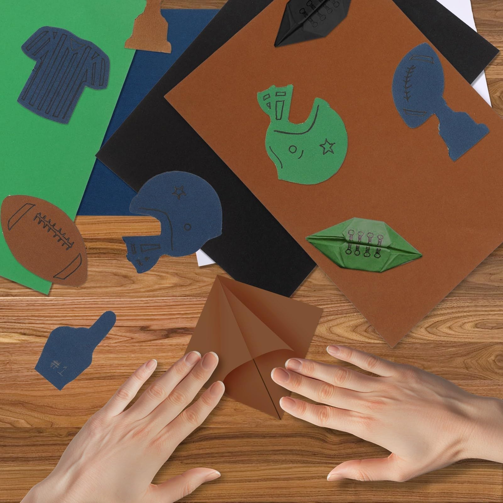 KTX-329875 Colored 180gsm Cardstock Paper, 30 Sheets in 5 Football Colors, 8.5 x 11 Inches for Crafts, Scrapbooking, and DIY Projects