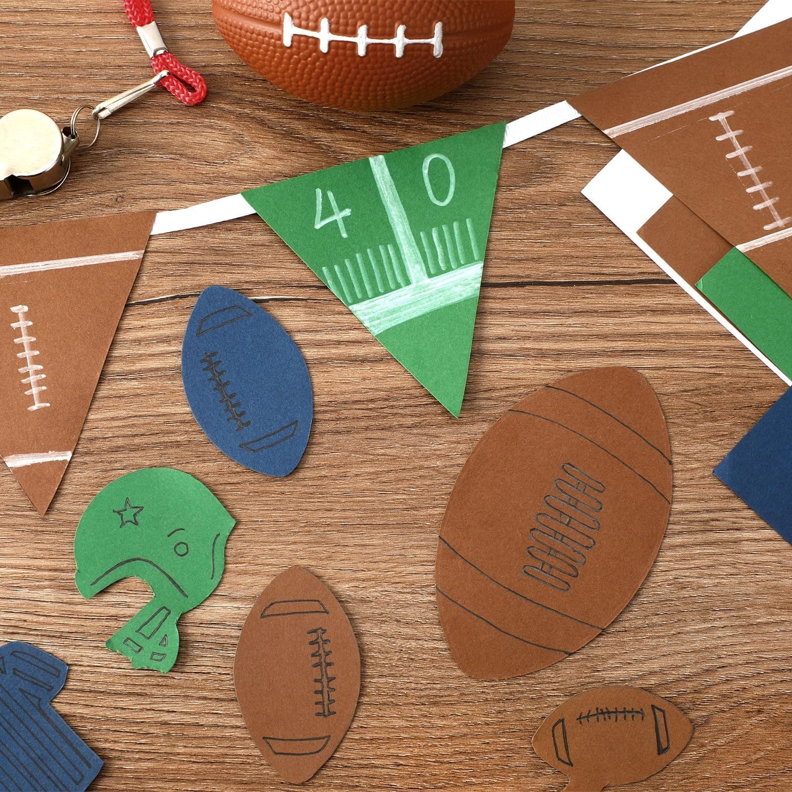 KTX-329875 Colored 180gsm Cardstock Paper, 30 Sheets in 5 Football Colors, 8.5 x 11 Inches for Crafts, Scrapbooking, and DIY Projects