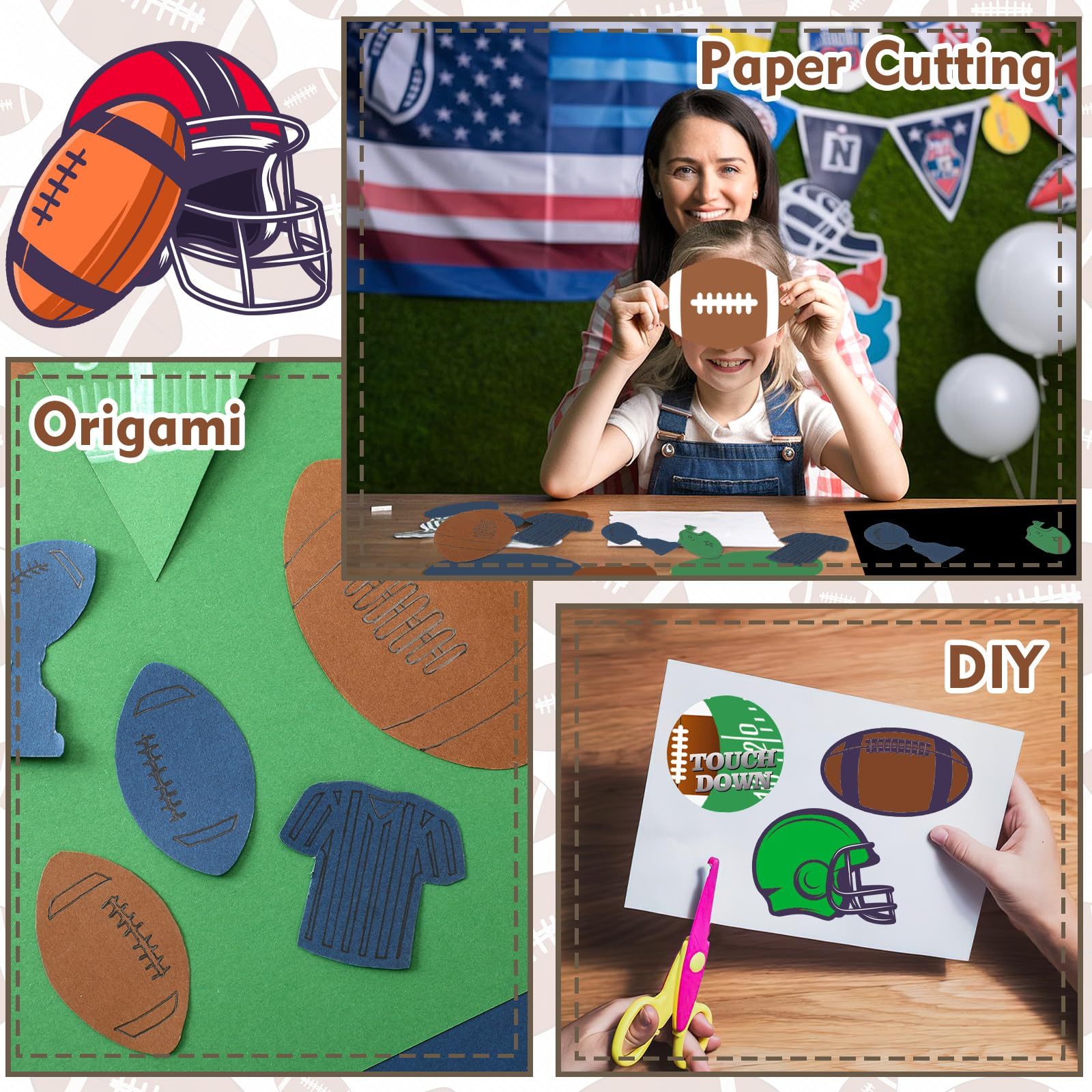 KTX-329875 Colored 180gsm Cardstock Paper, 30 Sheets in 5 Football Colors, 8.5 x 11 Inches for Crafts, Scrapbooking, and DIY Projects