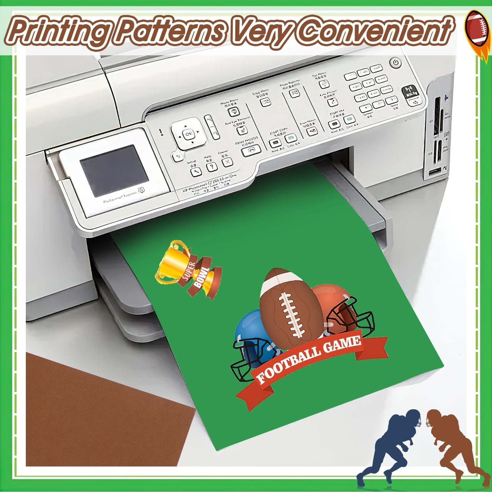 KTX-329875 Colored 180gsm Cardstock Paper, 30 Sheets in 5 Football Colors, 8.5 x 11 Inches for Crafts, Scrapbooking, and DIY Projects