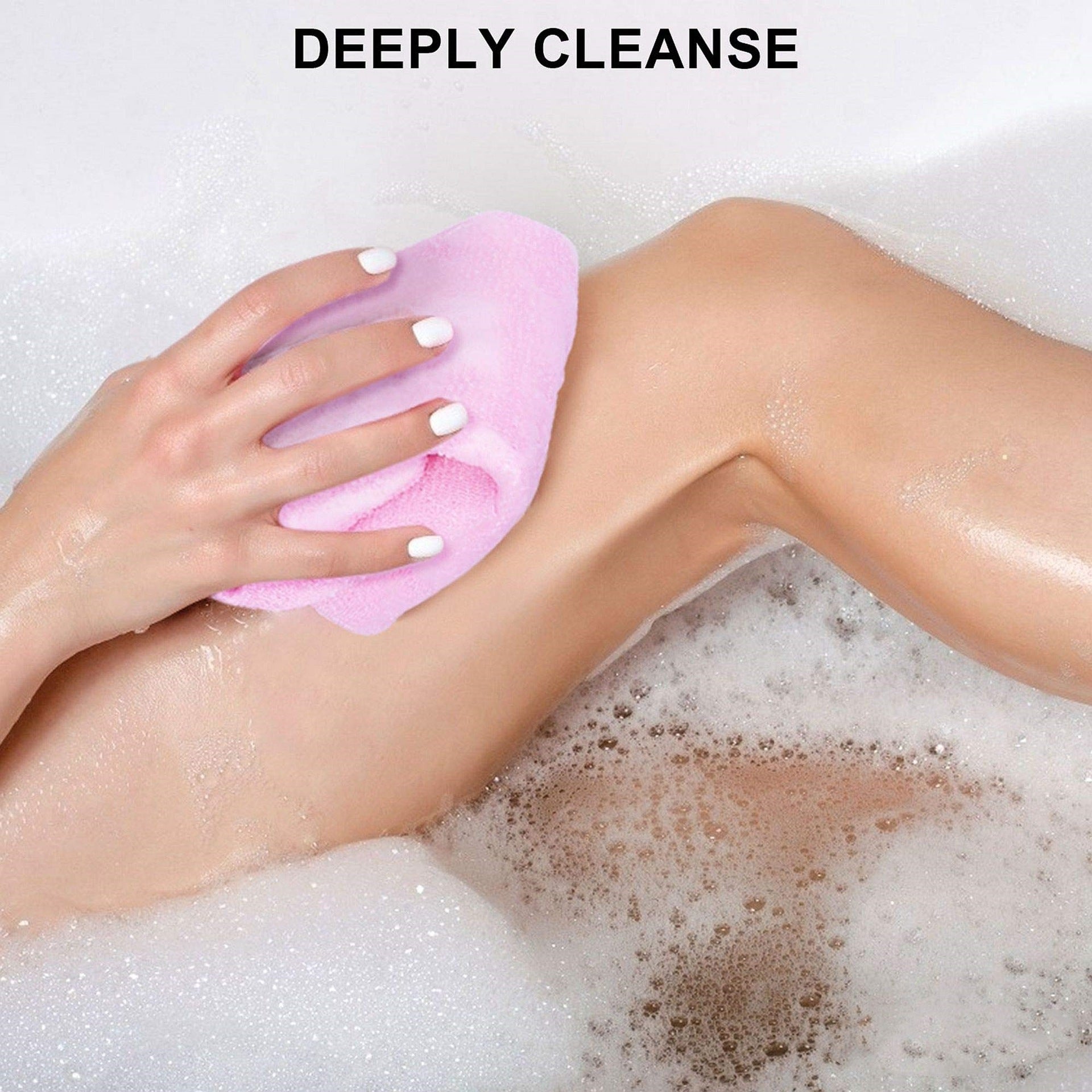 KTX-330195 Exfoliating Bath Towel with Cleaning Brush for Effective Back Scrubbing