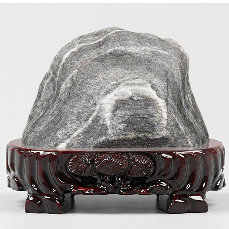 KTX-330707 Redwood and Rare Stone Handcrafted Wooden Base Ornament - Various Sizes Available