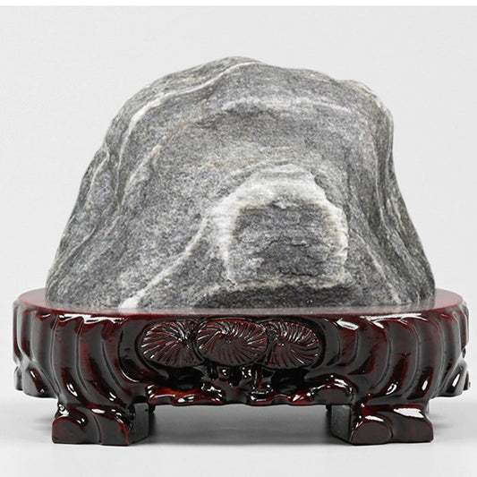 KTX-330707 Redwood and Rare Stone Handcrafted Wooden Base Ornament - Various Sizes Available