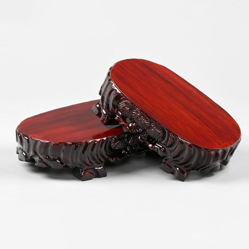 KTX-330707 Redwood and Rare Stone Handcrafted Wooden Base Ornament - Various Sizes Available