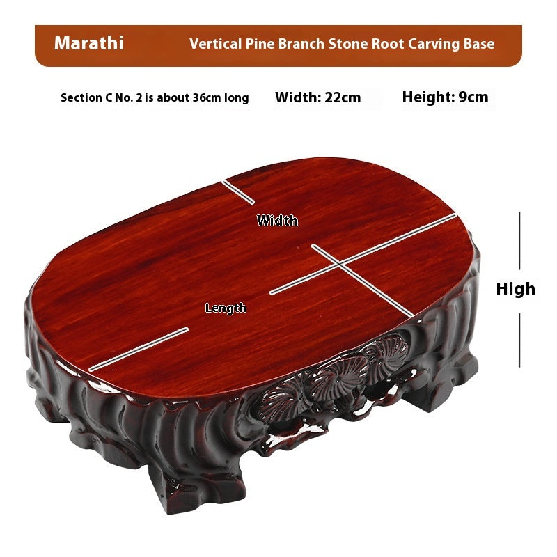 KTX-330707 Redwood and Rare Stone Handcrafted Wooden Base Ornament - Various Sizes Available