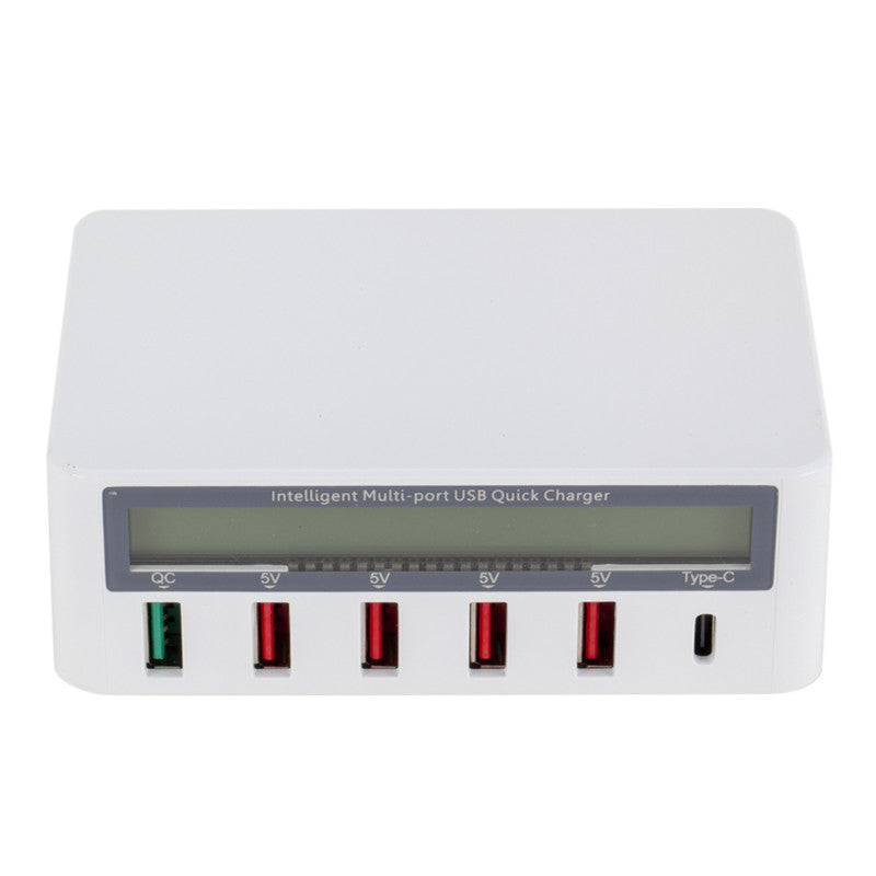 KTX-330835 Multi-Port USB Charger with Smart LCD Display and QC3.0 Fast Charging - Type-C Compatible