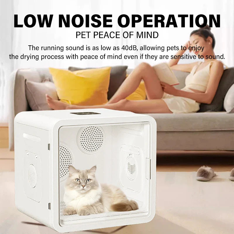 KTX-333331 Automatic Pet Grooming Dryer Box with Adjustable Speed, Temperature Control, and Low Noise for Cats and Dogs