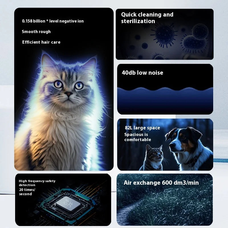 KTX-333523 Automatic Pet Dryer Box with 82L Capacity for Dogs and Cats - Eco-Friendly & Multi-Functional Hair Blowing Machine