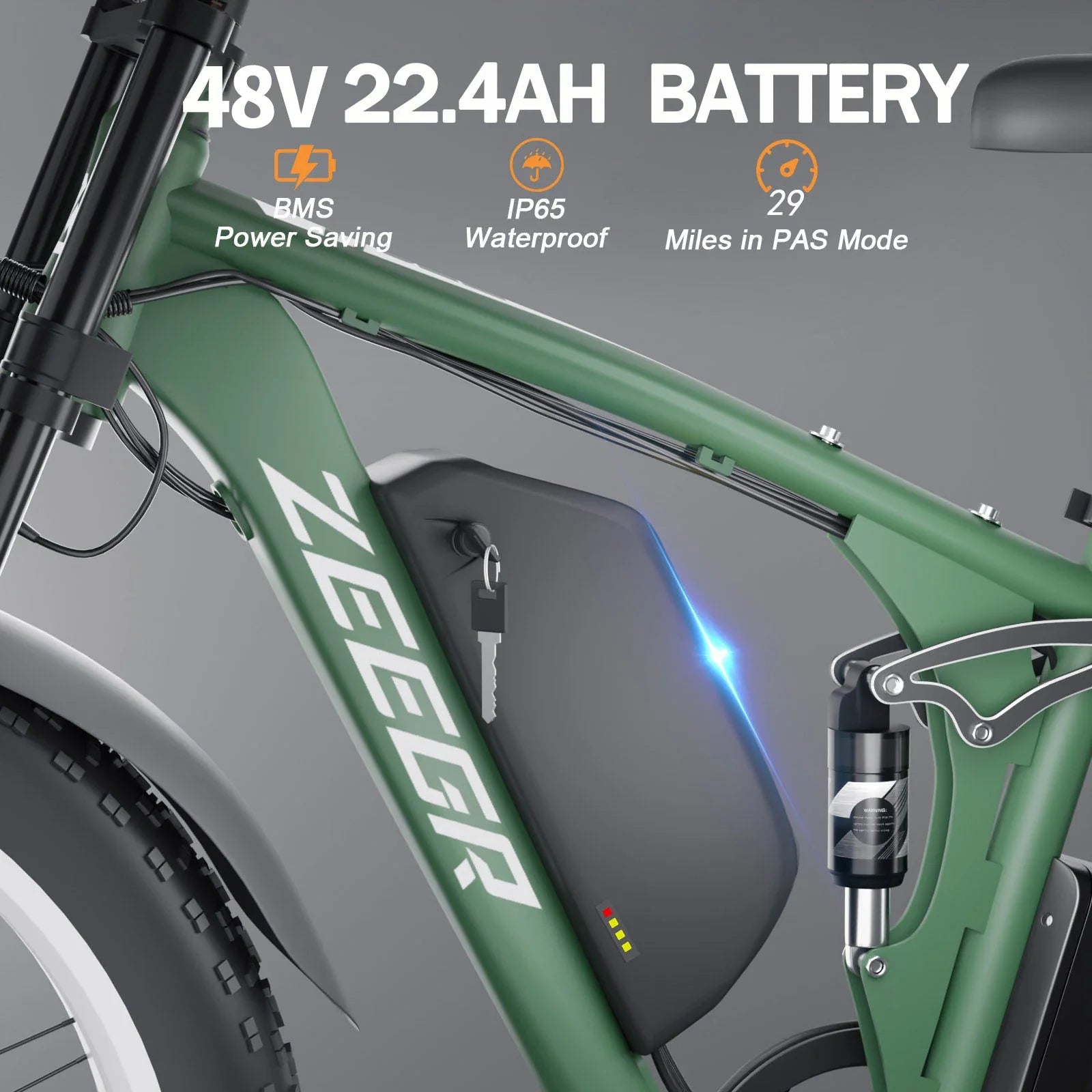 KTX-333779 Electric Hybrid Bike 2000W 48V Dual Motor Long Range 7-Speed Aluminium Alloy with Hydraulic Disc Brakes