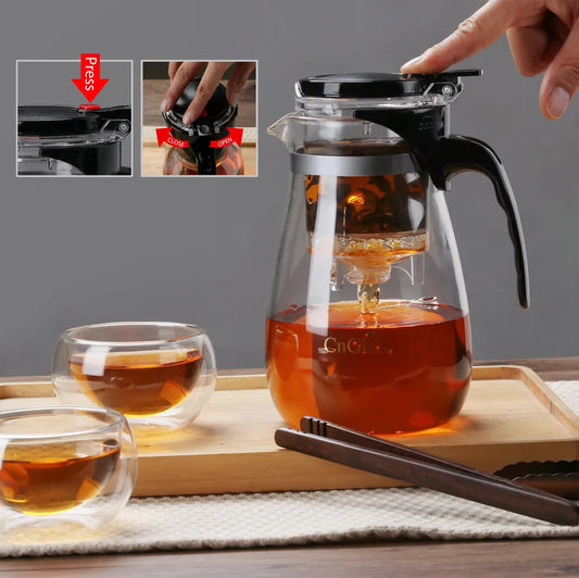 KTX-333843 Borosilicate Glass Brew Pot with Press for Coffee and Tea, Stovetop Safe, 30.5oz Capacity