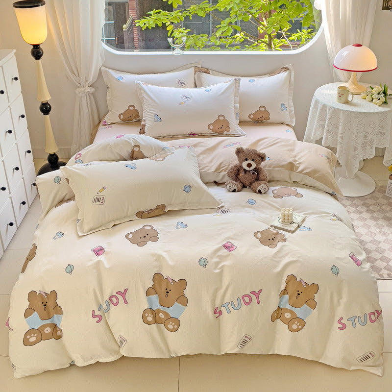 KTX-334035 Cute Cartoon Anime Duvet Cover Set in Pure Cotton – Available in Multiple Sizes