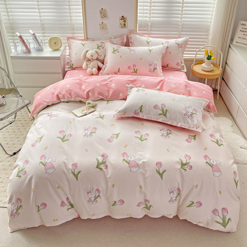 KTX-334035 Cute Cartoon Anime Duvet Cover Set in Pure Cotton – Available in Multiple Sizes