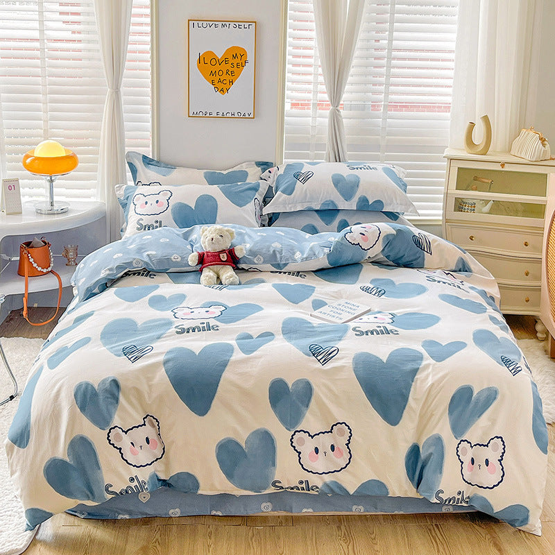 KTX-334035 Cute Cartoon Anime Duvet Cover Set in Pure Cotton – Available in Multiple Sizes