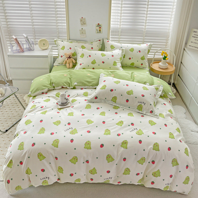 KTX-334035 Cute Cartoon Anime Duvet Cover Set in Pure Cotton – Available in Multiple Sizes