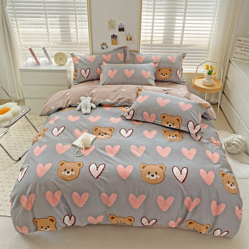 KTX-334035 Cute Cartoon Anime Duvet Cover Set in Pure Cotton – Available in Multiple Sizes