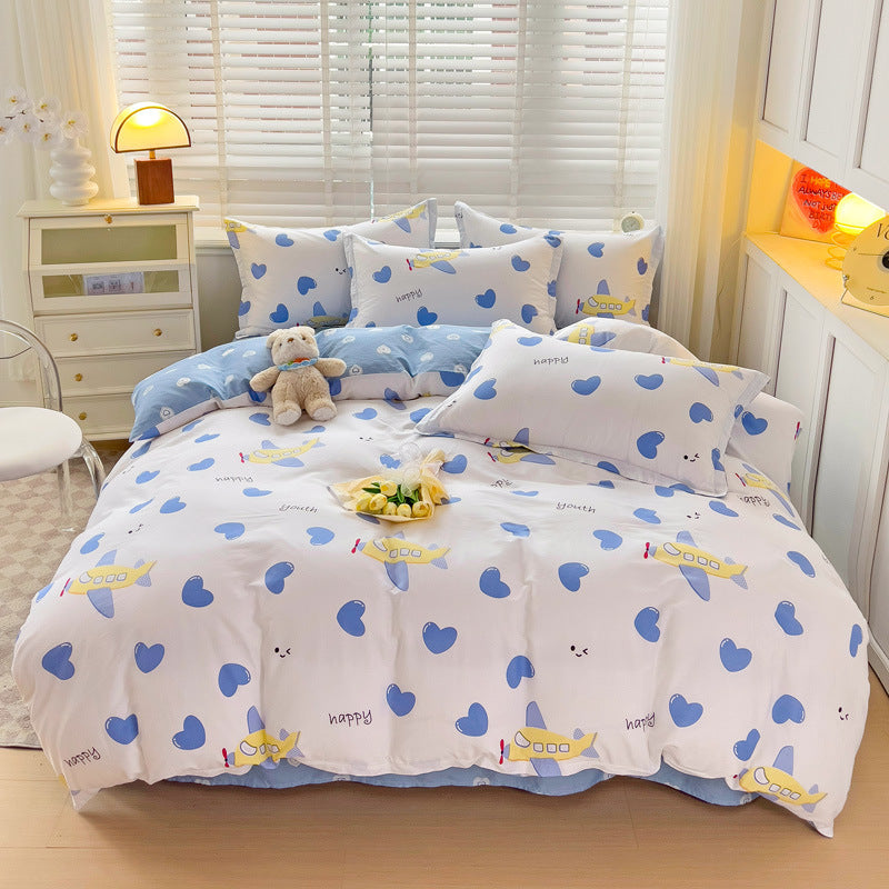 KTX-334035 Cute Cartoon Anime Duvet Cover Set in Pure Cotton – Available in Multiple Sizes