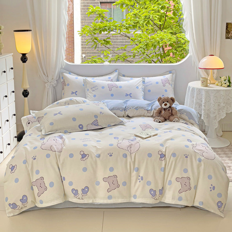 KTX-334035 Cute Cartoon Anime Duvet Cover Set in Pure Cotton – Available in Multiple Sizes