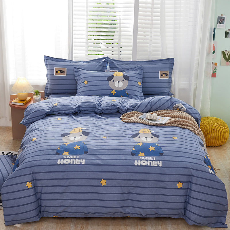 KTX-334035 Cute Cartoon Anime Duvet Cover Set in Pure Cotton – Available in Multiple Sizes