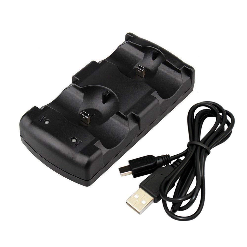 KTX-334291 Dual Charger Dock for PS3 Controllers - Wireless Charging Stand, Black