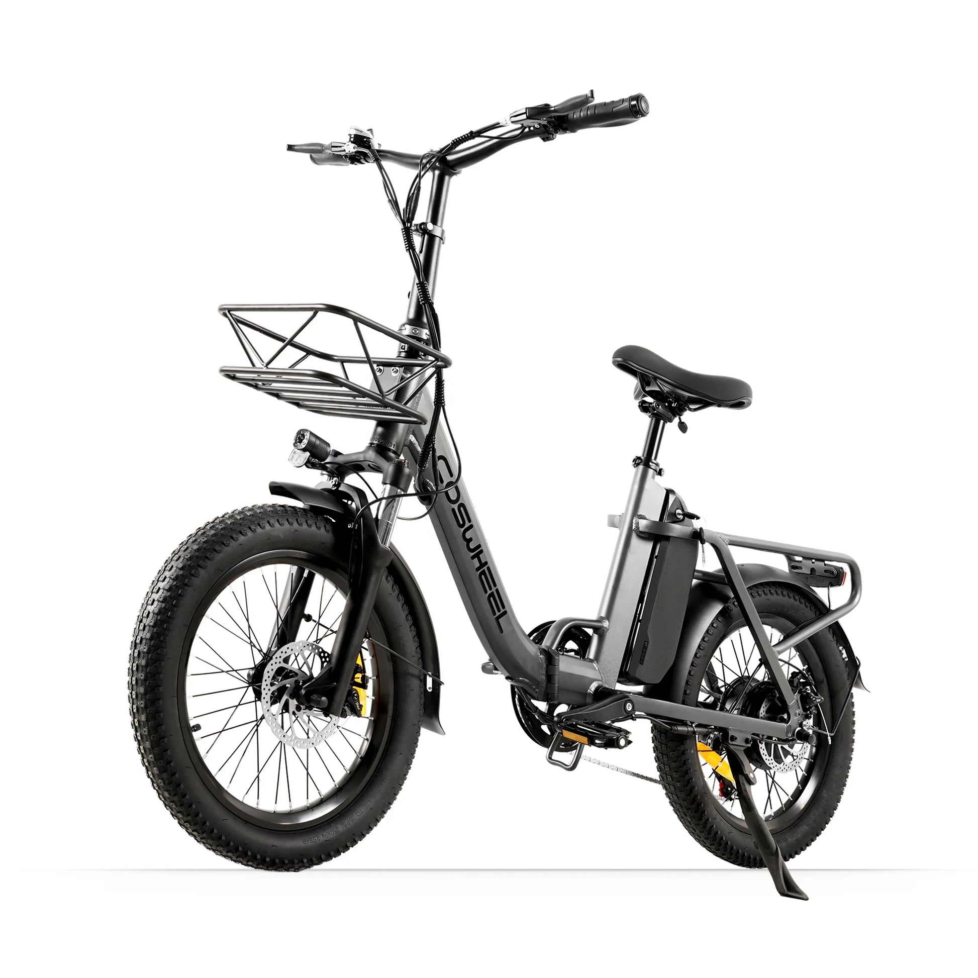 KTX-334931 20in Folding Electric Hybrid Bike with Torque Sensor, 48V 15Ah Lithium Battery, 6 Speed Fat Tires, Disc Brakes
