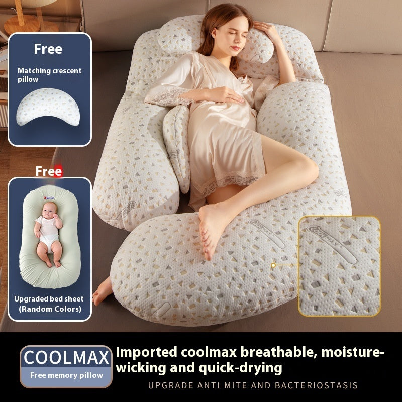 KTX-335187 Maternity Pillow with Waist Support - COOLMAX Memory Foam & Bamboo Fiber