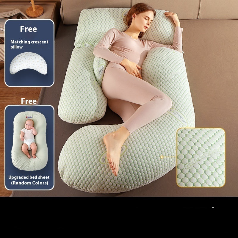 KTX-335187 Maternity Pillow with Waist Support - COOLMAX Memory Foam & Bamboo Fiber