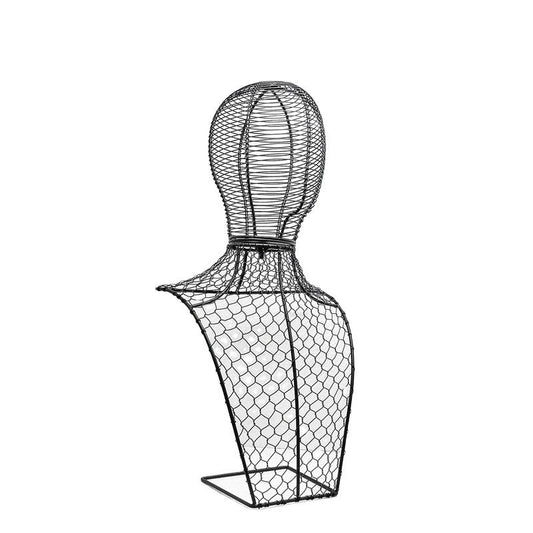 KTX-335443 Elegant Wrought Iron Half-Length Portrait Jewelry & Hat Rack in Black and Gold