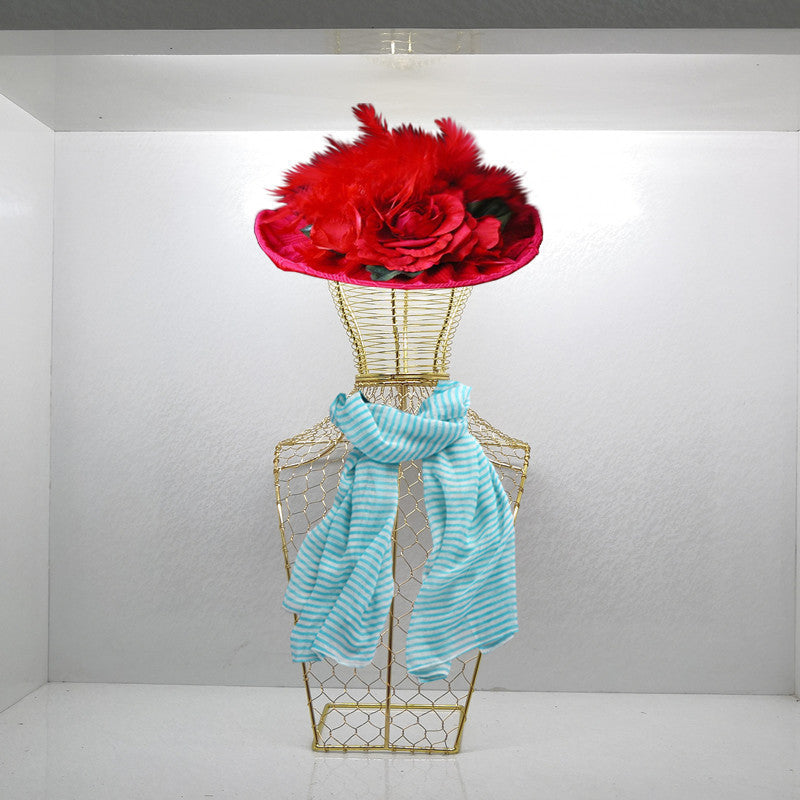 KTX-335443 Elegant Wrought Iron Half-Length Portrait Jewelry & Hat Rack in Black and Gold