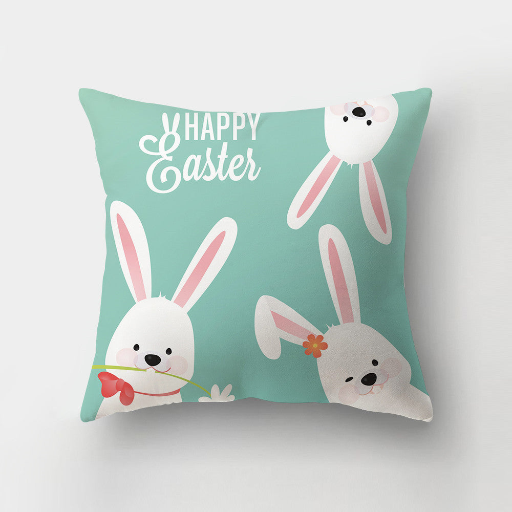 KTX-336211 Nordic Minimalist Cute Rabbit Peach Skin Fabric Cushion Cover - 45x45cm