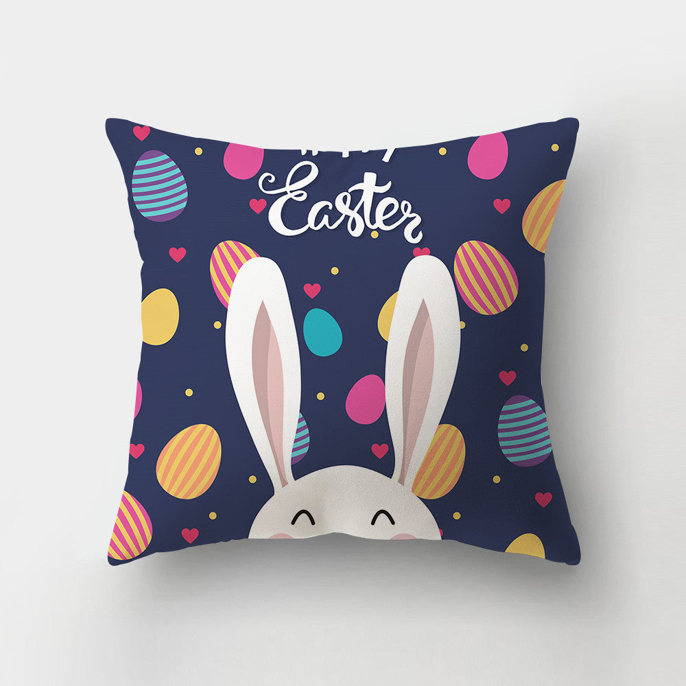KTX-336211 Nordic Minimalist Cute Rabbit Peach Skin Fabric Cushion Cover - 45x45cm