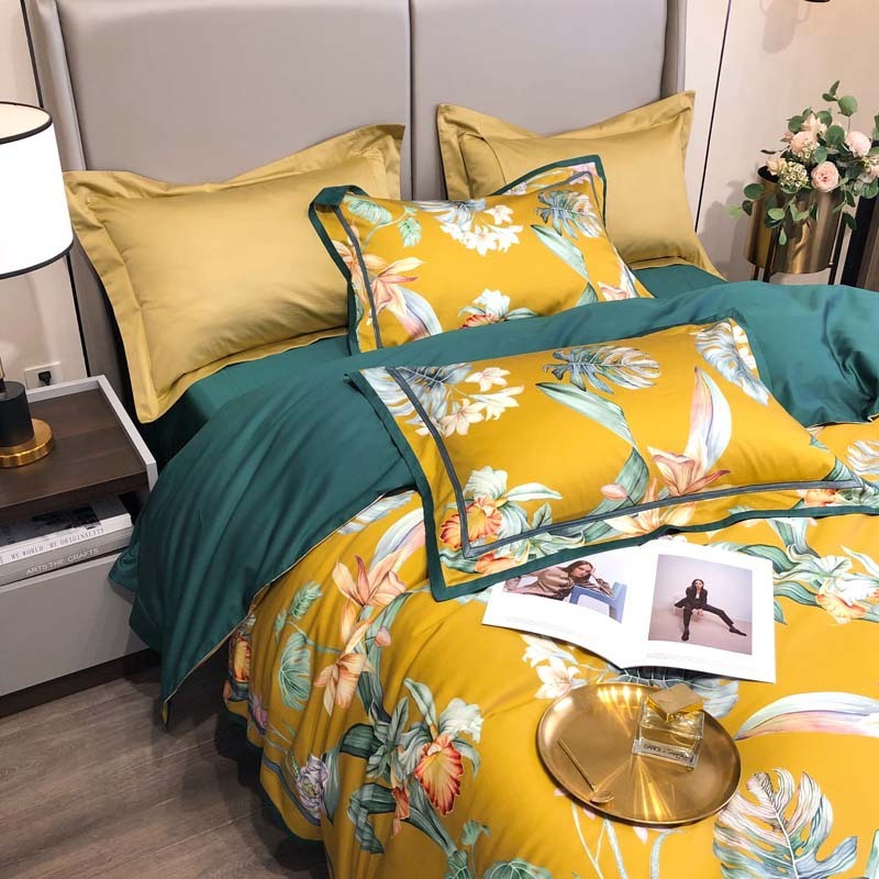 KTX-336531 Four-Piece Long-Staple Cotton Villa Quilt Cover Set for 1.5m and 1.8m Beds