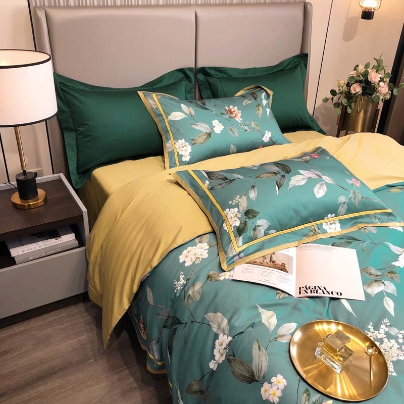 KTX-336531 Four-Piece Long-Staple Cotton Villa Quilt Cover Set for 1.5m and 1.8m Beds